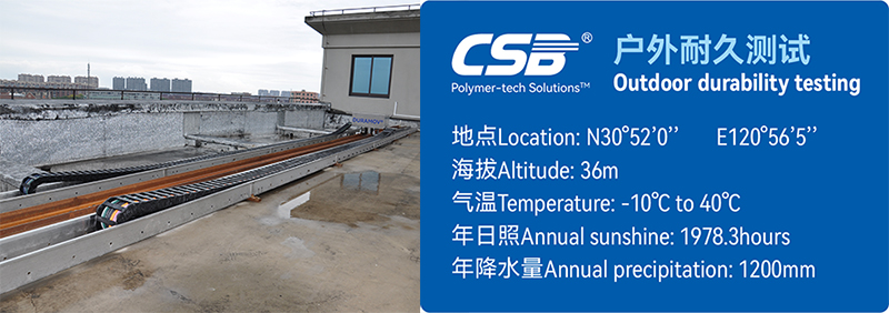 Outdoor test for cable chains